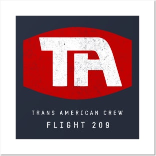 Trans-American Airline Crew Flight 209 - vintage logo Airplane movie Posters and Art